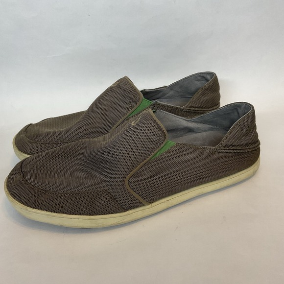 Men\'s sz‎ 13 M OluKai Nohea Mesh Mustang Brown Lime Peel Shoes Loafer main image 12